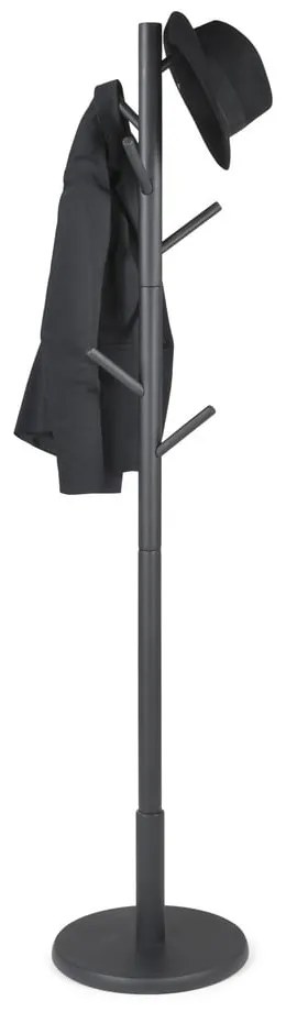 Čierny vešiak z kaučukového dreva ø 36x170 cm Bro – Spinder Design