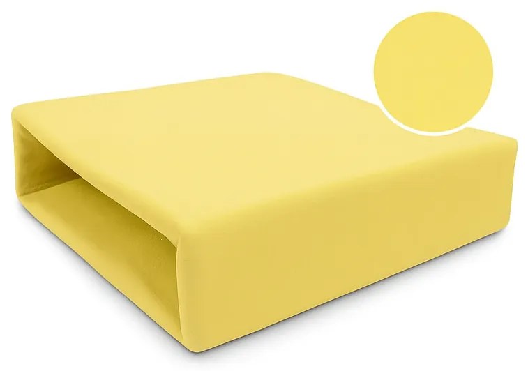 INTERMEDIC SK Jersey napínacia plachta 90x200 cm – Svetlá žltá, 100 % bavlna, pružná s gumou