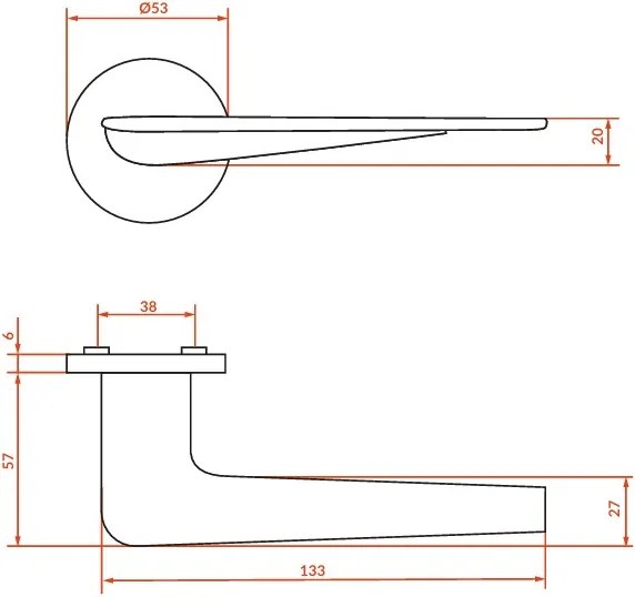 Kuchinox Celestria, kľučka na dvere, chrómová, LAV-KCA_000A