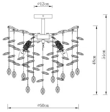 Globo 64138DS - Luster na tyči QUEENA 6xE14/40W/230V strieborný