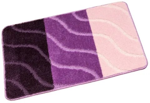 Kúpeľňový koberček FIORI ružový / fialový, pruhy