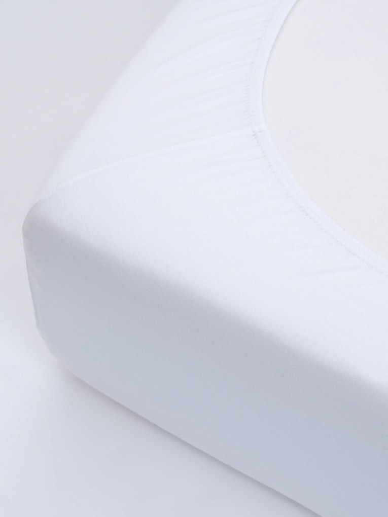 Jersey plachta do postieľky s elastanom Deluxe 60 x 120 cm – biela