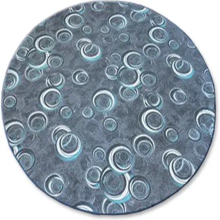 3kraft Guľatý koberec DROPS Bubbles sivo-modrý, velikost koło 100