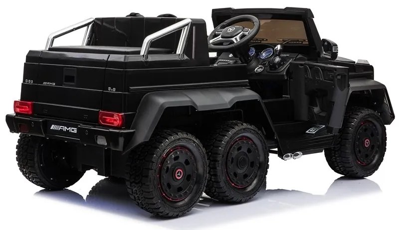 RAMIZ ELEKTRICKÉ AUTÍČKO MERCEDES G63 6x6 LCD - MP4 - ČIERNE - MOTOR - 6 x 45W BATÉRIA - 12V/14Ah - 2023