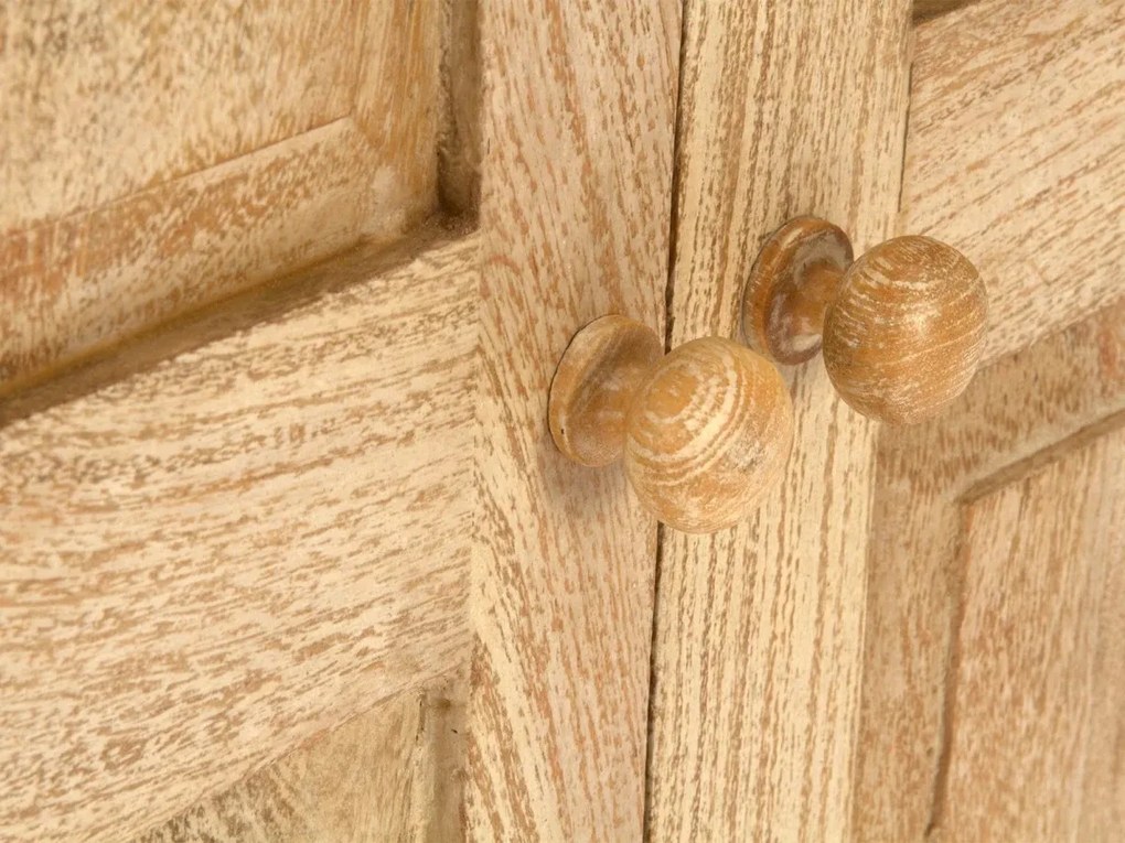 furniture-nabytek.cz - Masivní komoda z mangového dřeva, lakovaná, přírodní barva – 75×46×114 cm