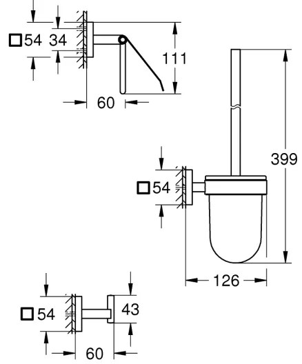 GROHE 411232430 - Sada doplnkov do toalety 3 v 1 ESSENTIALS, čierna
