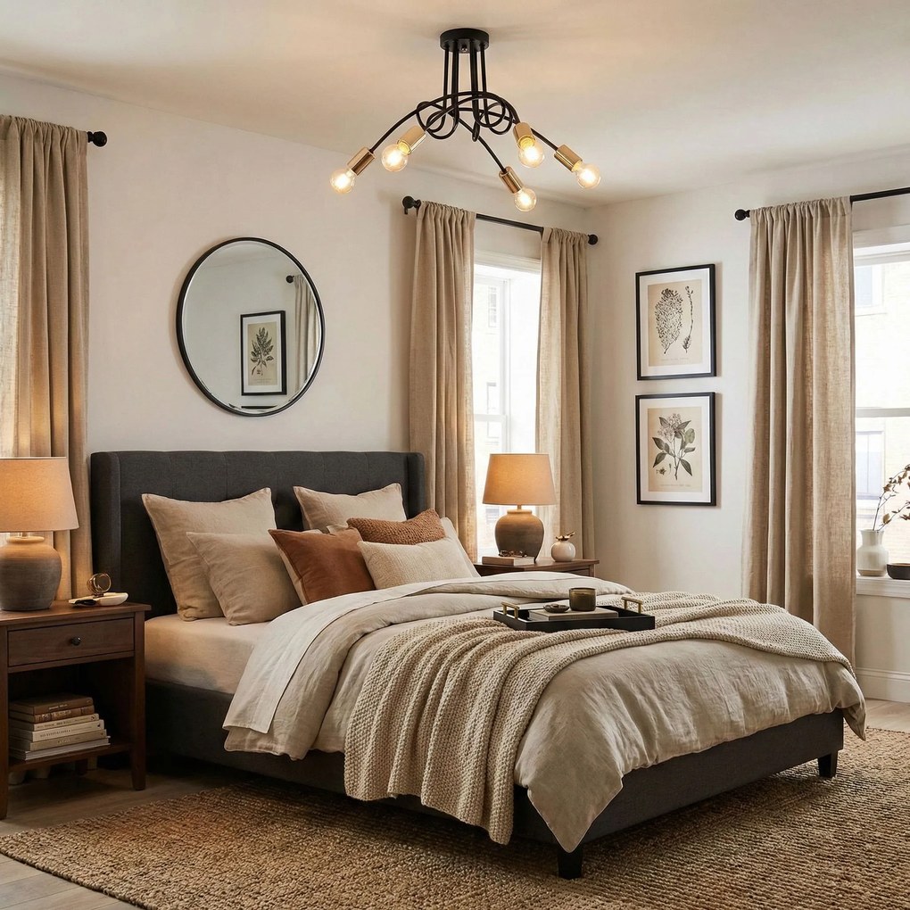 Toolight - Závesné svietidlo Paradise 5xE27 60W APP518-5C, čierna-zlatá, OSW-01102