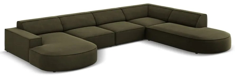 Zelená zamatová rohová pohovka (pravý roh) Jodie - Micadoni Home