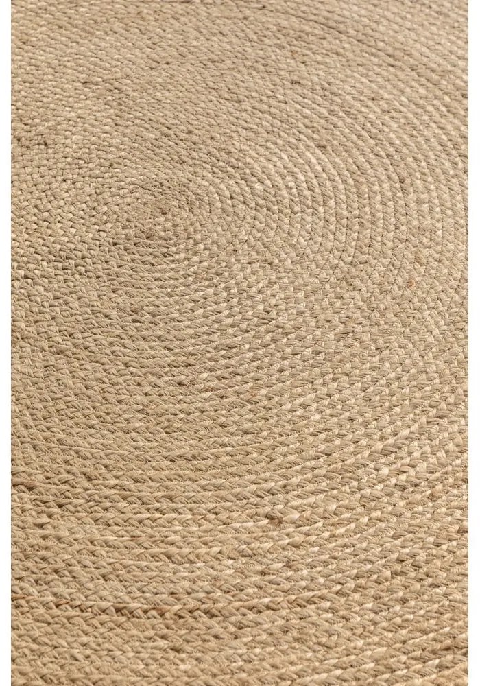 Obojstranný jutový okrúhly koberec v prírodnej farbe ø 140 cm Braided Ivory – Hanse Home