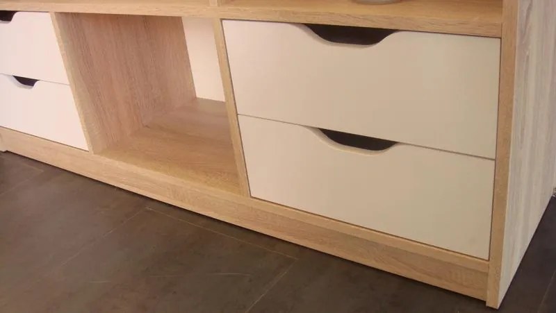 Regál / knižnica Sten 2, dub sonoma/biela