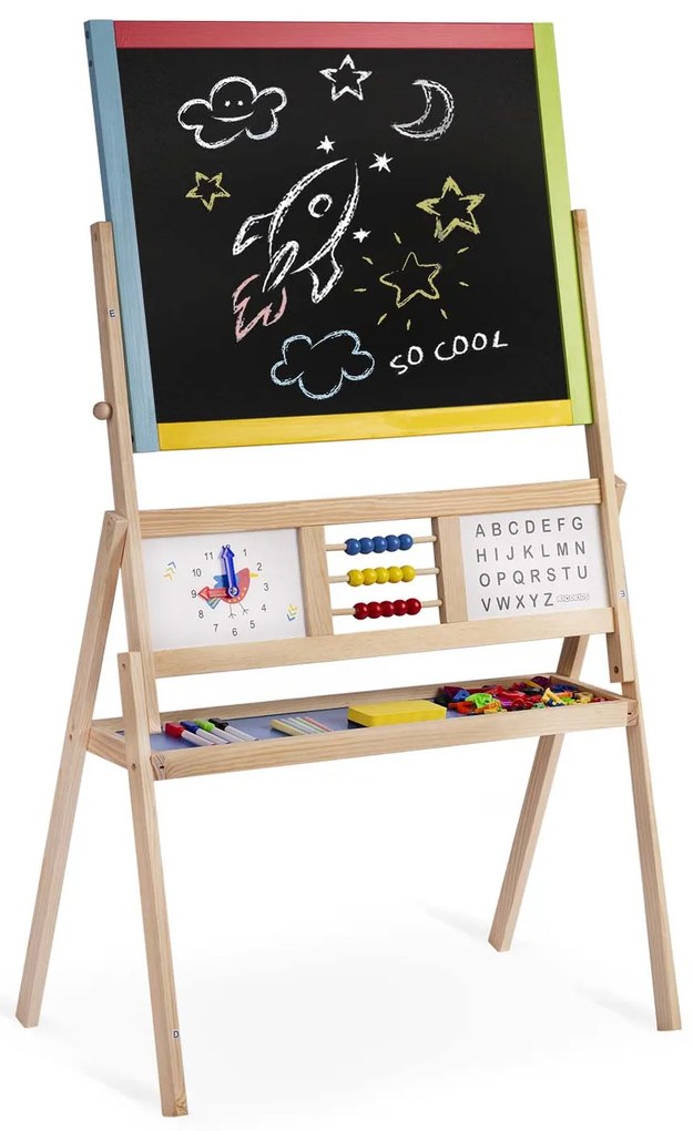 Ricokids veľká magnetická tabuľa s hodinami - viacfarebná