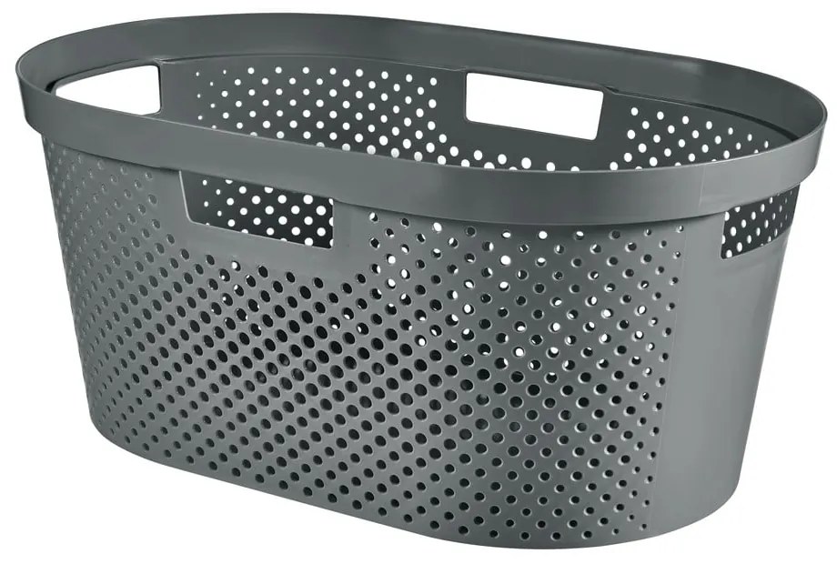 Sivý kôš na bielizeň Curver Infinity Hamper, 40 l