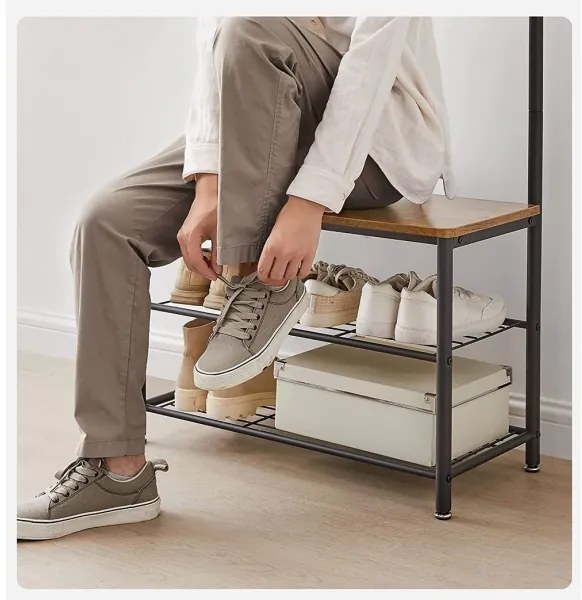 Stojanový vešiak NAVOR hnedý/čierny