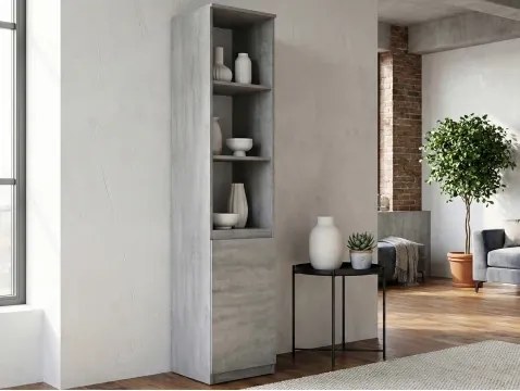 Regál s dvierkami Carlos, sivý betón, šírka 40 cm%