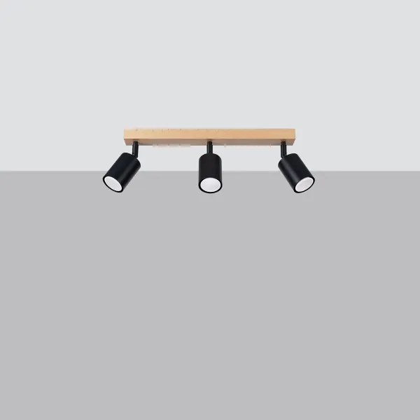 Sollux SL.1293 - Bodové svietidlo VERDO 3xGU10/10W/230V čierna