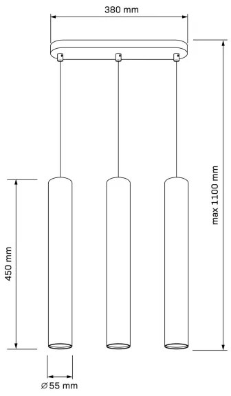 Luster na lanku LUNGOMARE 3xGU10/10W/230V chróm