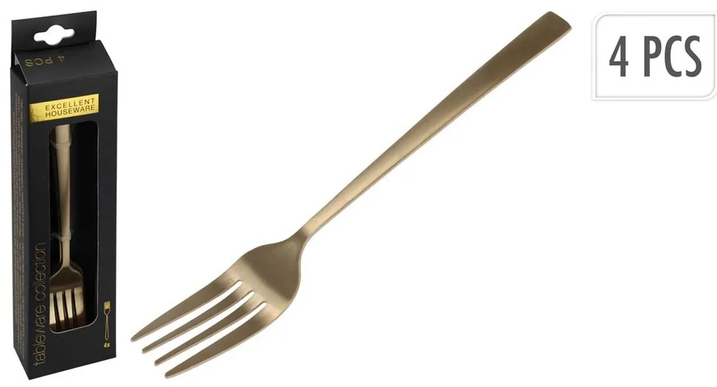 Vidlička na torty Gold sada 4ks