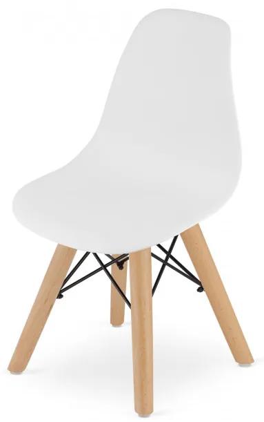Set troch jedálenských stoličiek ZUBI biele (hnedé nohy) 3ks
