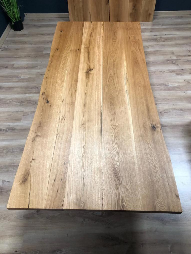 Jedálenský stôl SILENCE II prírodné hrany - 160x80cm,Tmavý dub