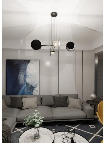 Luster na lanku IDEA 4xE27/15W/230V čierna