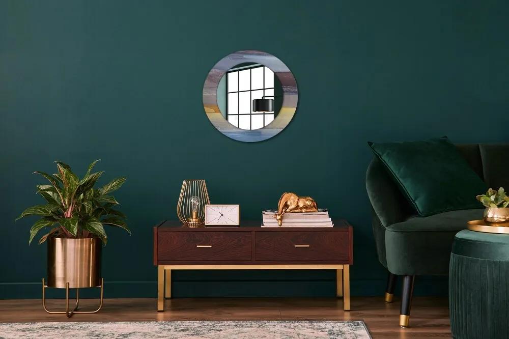 Abstraktný obrázok Okrúhle dekoračné zrkadlo na stenu