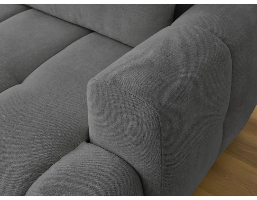 Tmavosivá rozkladacia/s úložným priestorom rohová pohovka (ľavý roh/s leňoškou) Fuji – Bobochic Paris