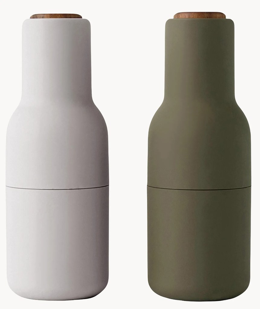 Súprava mlynčekov na soľ a korenie's drevenými vrchnákmi Bottle Grinder, 2 ks