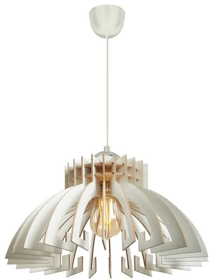 Luster na lanku 1xE27/60W/230V biela pr. 39 cm