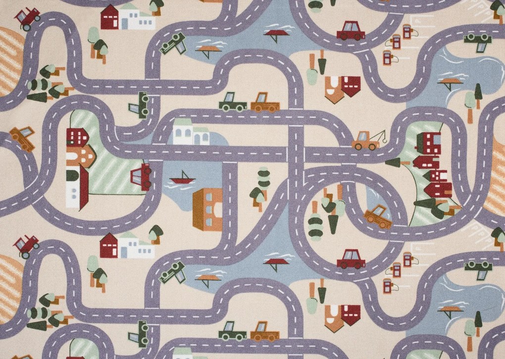 Vopi, Detský kusový koberec Scanroad 39, 300x400, viacfarebná, detská izba