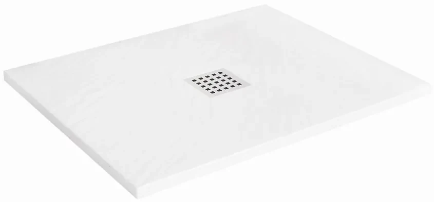 Rea Black Rock, konglomerátová sprchová vanička 100x80x3,5 cm, biela, REA-K5581