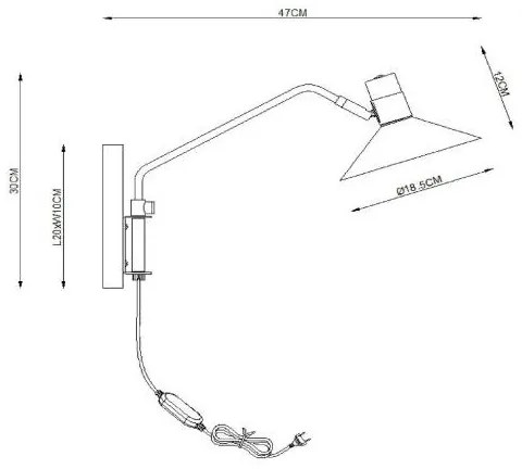 Lucide 05228/01/30 - Stmievateľná nástěnná lampa PEPIJN 1xE14/40W/230V