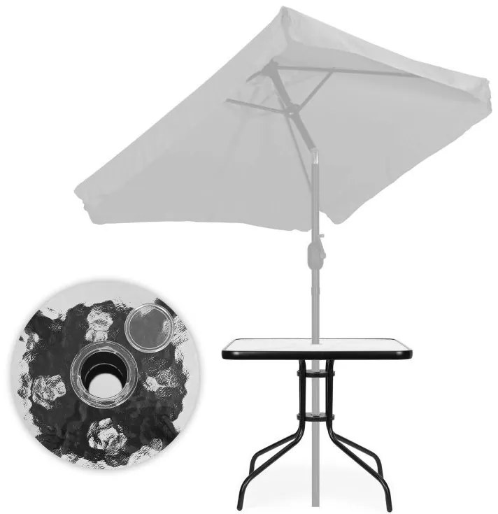 Záhradný stôl 80 cm sklenený