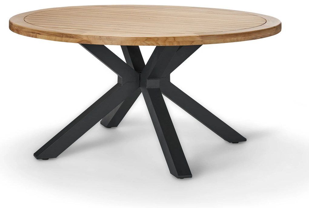 Jedálenský stôl z tíkového dreva s moderným dizajnom nôh do X