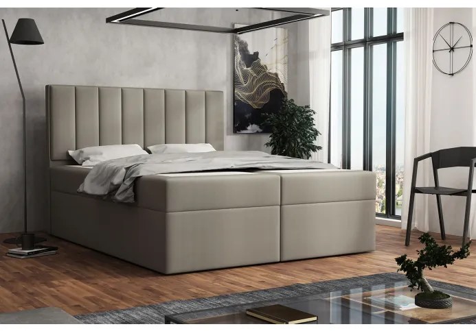 Čalúnená posteľ boxspring 120x200 SAMANTA - hnedá 2