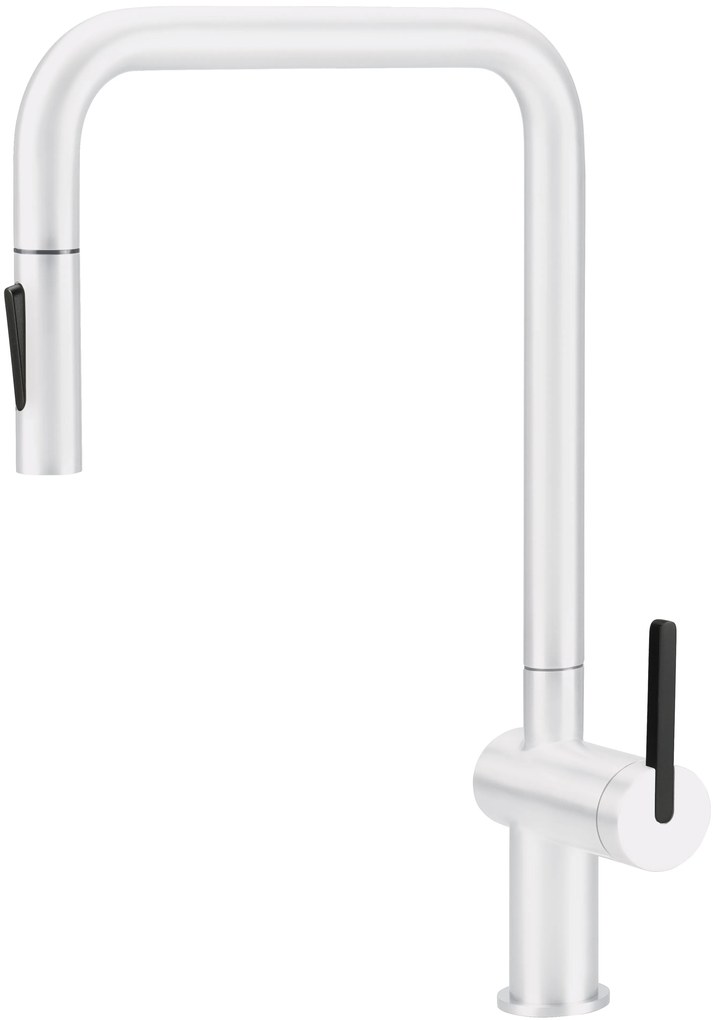 Deante Momi, drezová batéria s výsuvnou spŕškou h-408, biela matná, DEA-BKM_A73N