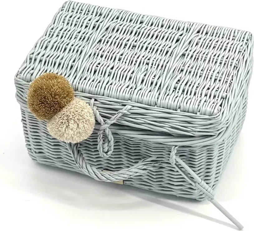 Prútený kufrík - mätová