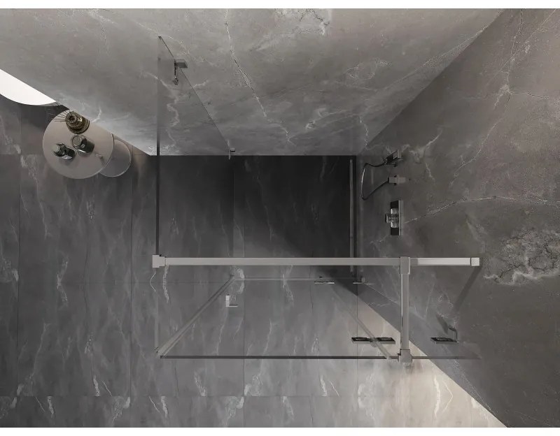 Mexen Lunar T, výklopný sprchový kút pravý 120 x 120 cm, 8mm číre sklo, chrómový profil, 834T-120-120-01-00-P