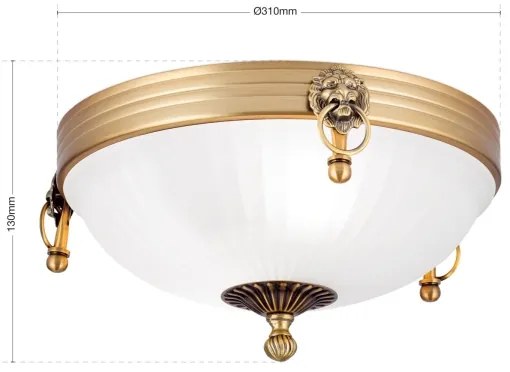 Orion DL 7-522/31 - Stropné svietidlo ROCCA 2xE27/60W/230V pr. 31 cm bronz/biela