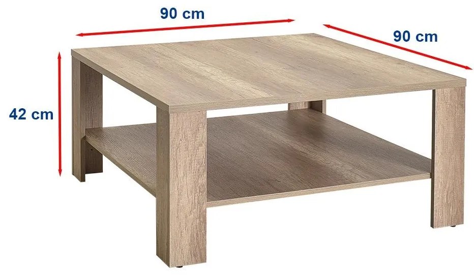 Konferenčný stolík Salome 3 (orech svetlý) . Akcia -17%. Vlastná spoľahlivá doprava až k Vám domov. 1109372