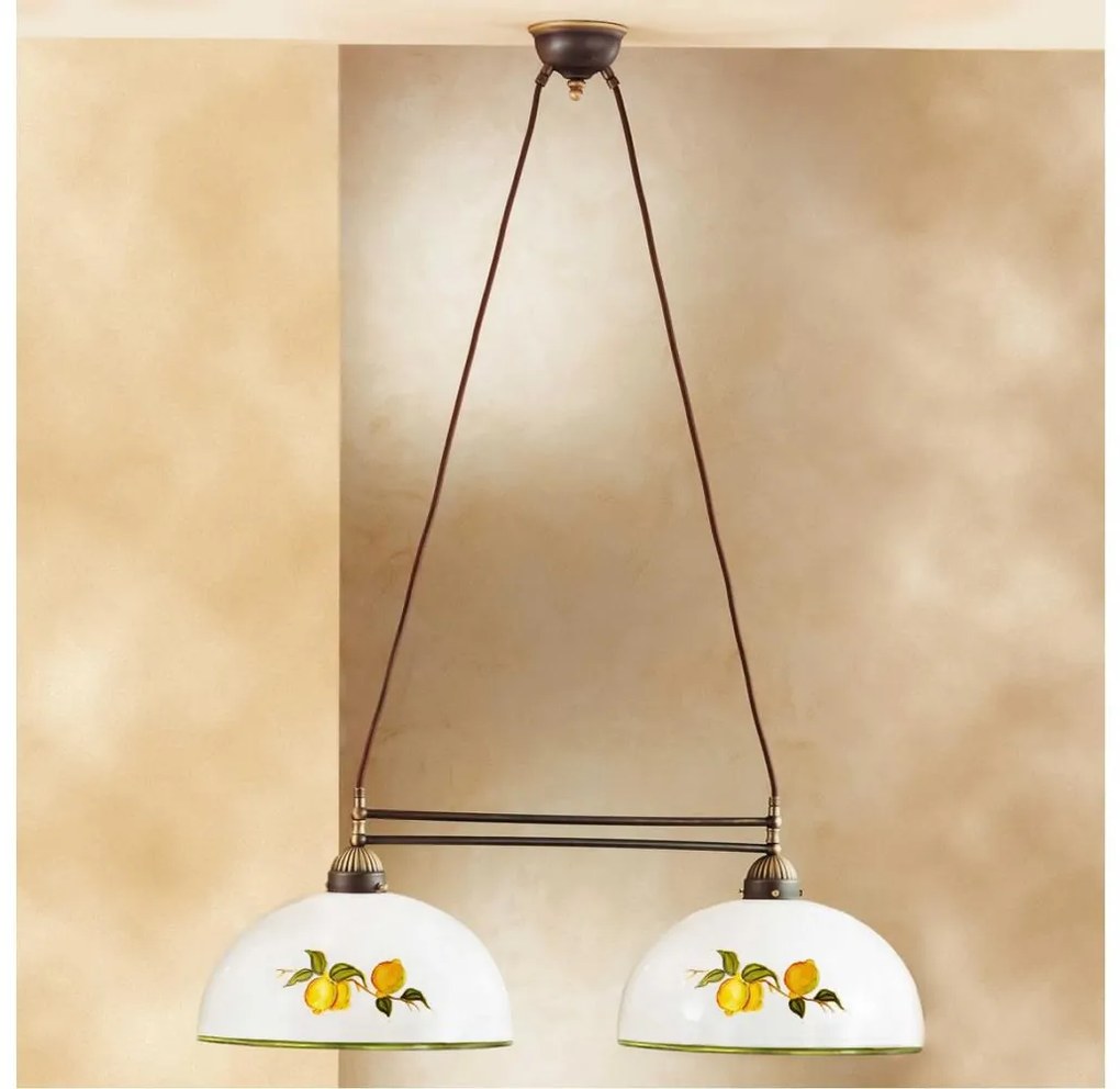 Kolarz 731.82.129 - Luster na lanku NONNA 2xE27/75W/230V citróny