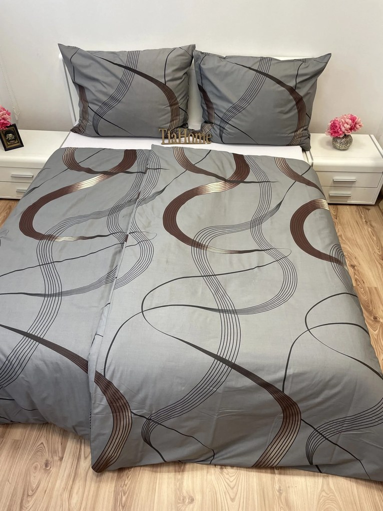 Obliečky bavlnené Gold Ribbon 200x140cm+90x70cm TiaHome
