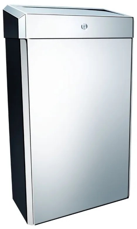 Závesný odpadkový kôš s vekom Stella, 27 l, lesklý nerez