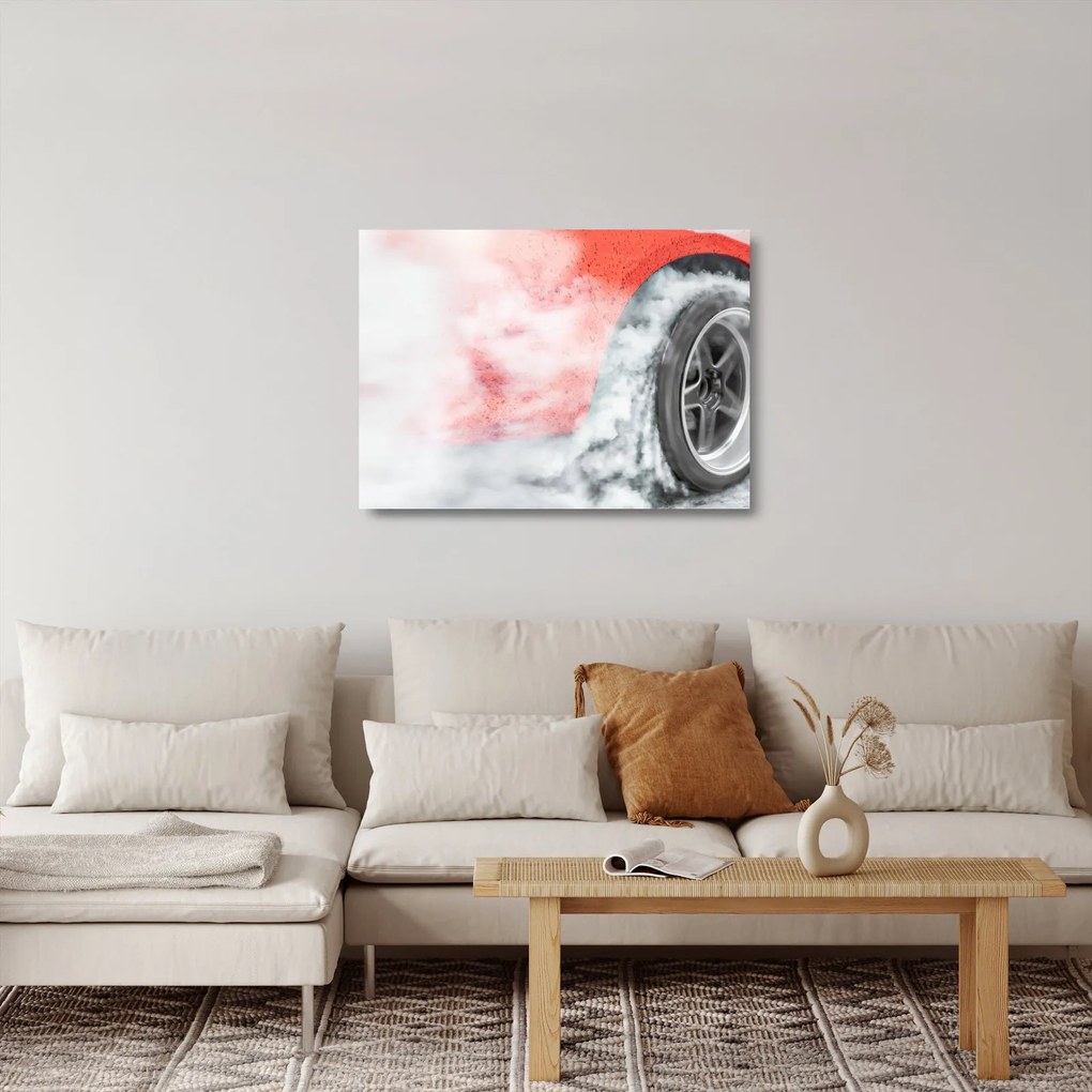 Sklenený obraz - Závodné auto (70x50 cm)