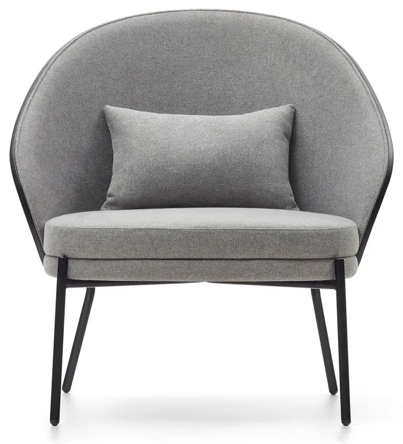 Čierno-sivé kreslo Eamy – Kave Home