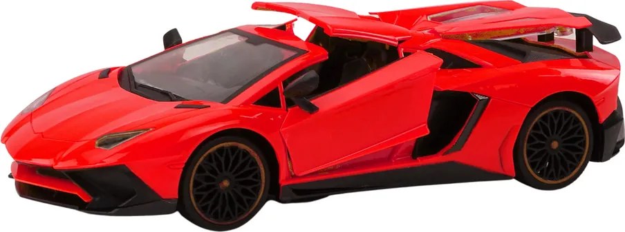 LEAN Toys Diaľkovo ovládané športové auto RC s otvárateľnými dverami, červené, mierka 1:12