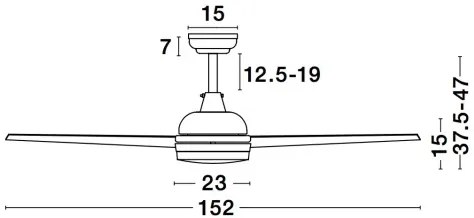Stropný ventilátor Flow 15.2 biele s diaľkovým ovládaním