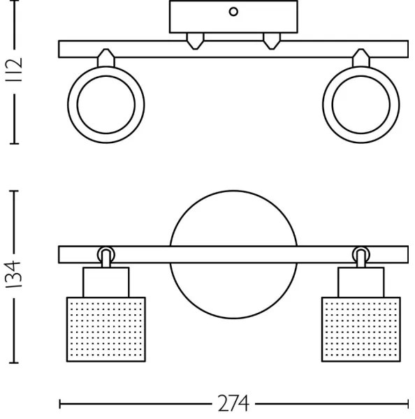 Philips - Bodové svietidlo NIALL 2xGU10/5W/230V čierna/mosadz