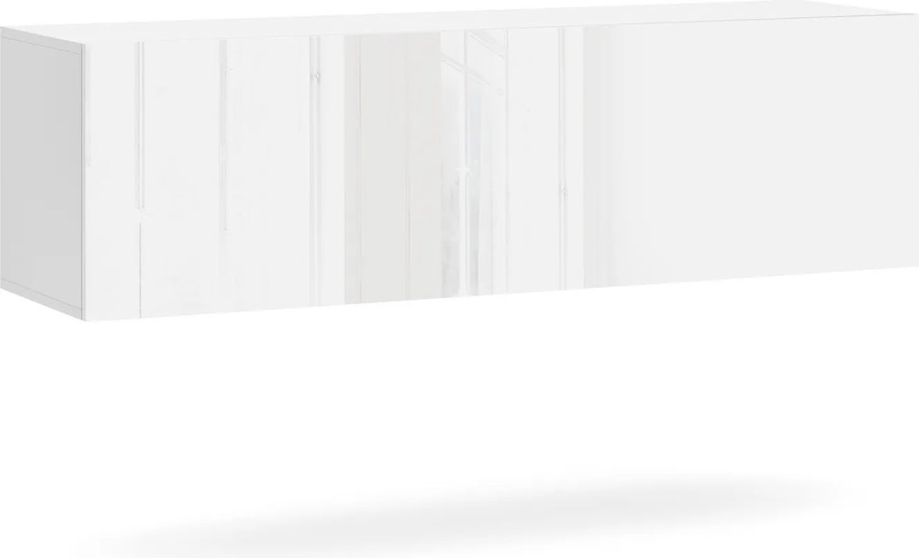 Závesný TV stolík Vivien 140 cm biely lesk