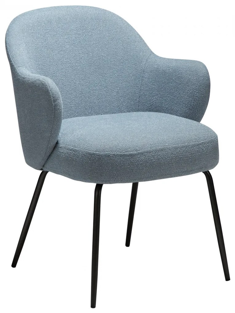 BAE ČALÚNENÁ STOLIČKA S PODRÚČKAMI blue/antique pewter