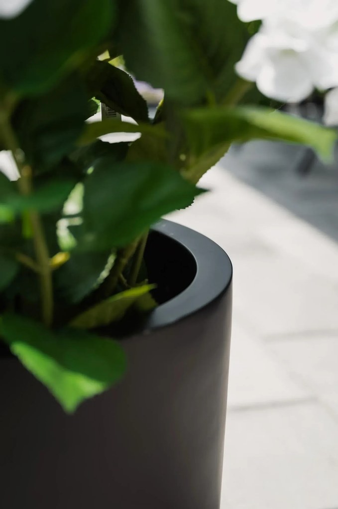 Kvetináč LIVELLO, sklolaminát, výška 50 cm, čierny